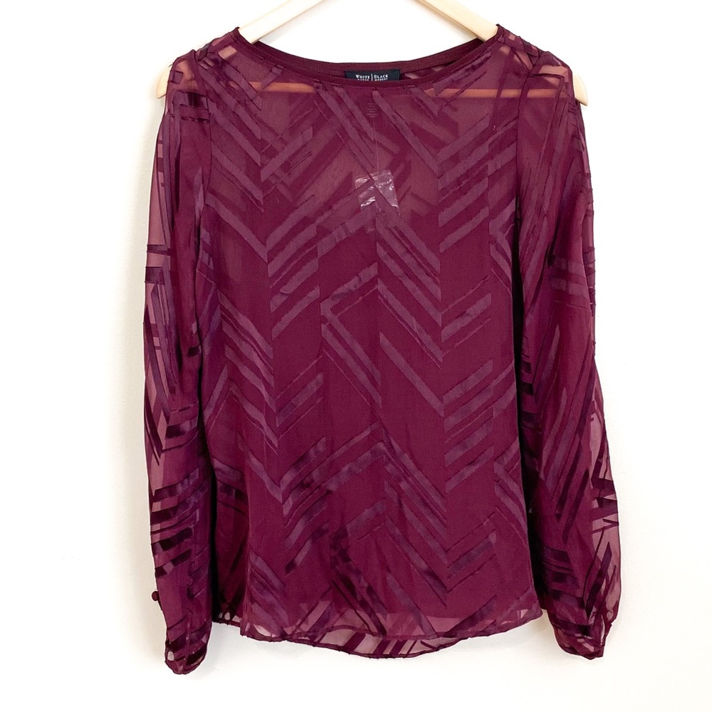 White House Black Market Romantic Burnout Blouse
